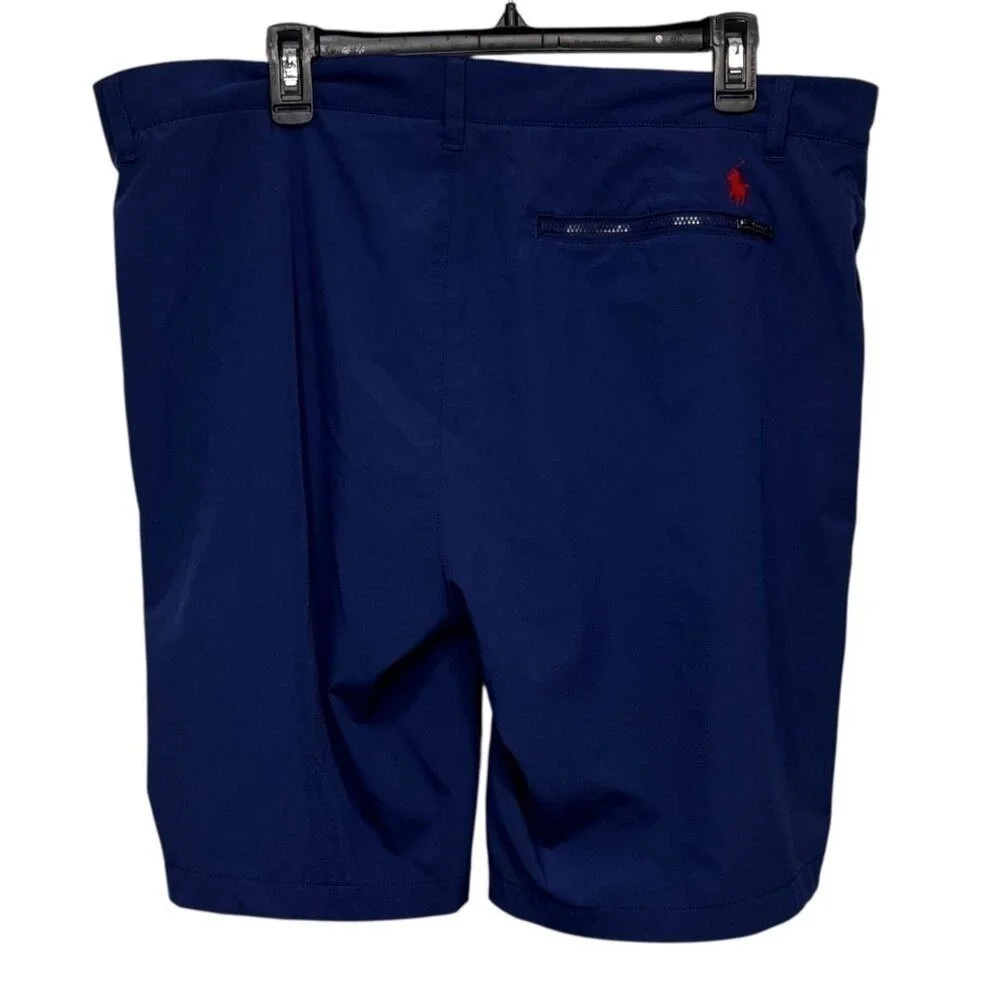 Polo Ralph Lauren Mens Navy Blue Performance Golf Shorts Size 36 Red Pony Logo